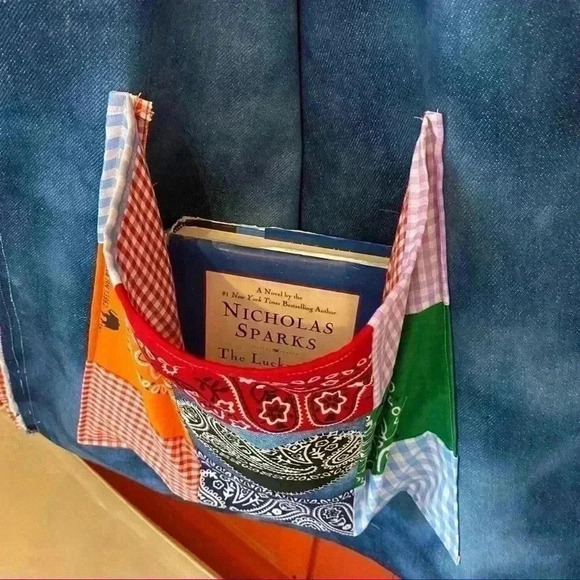 Handmade Boho Bandana Patchwork Denim tote bag - Picture 12 of 14